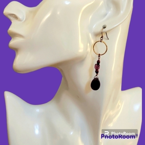 3/$30 HANDMADE Dainty Teardrop Circle Dangle Hook Earrings - Picture 1 of 5